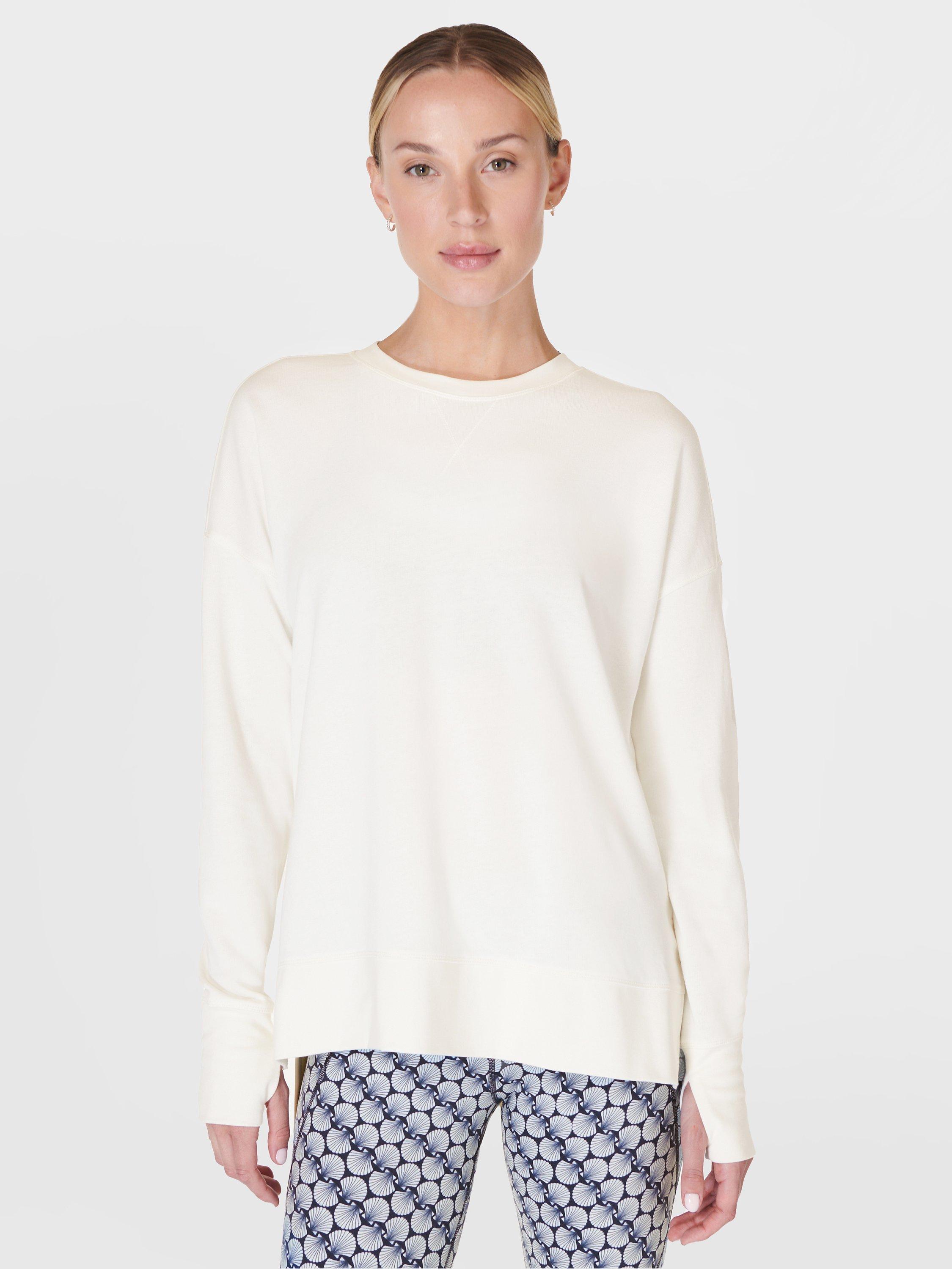 White longline sweatshirt hotsell