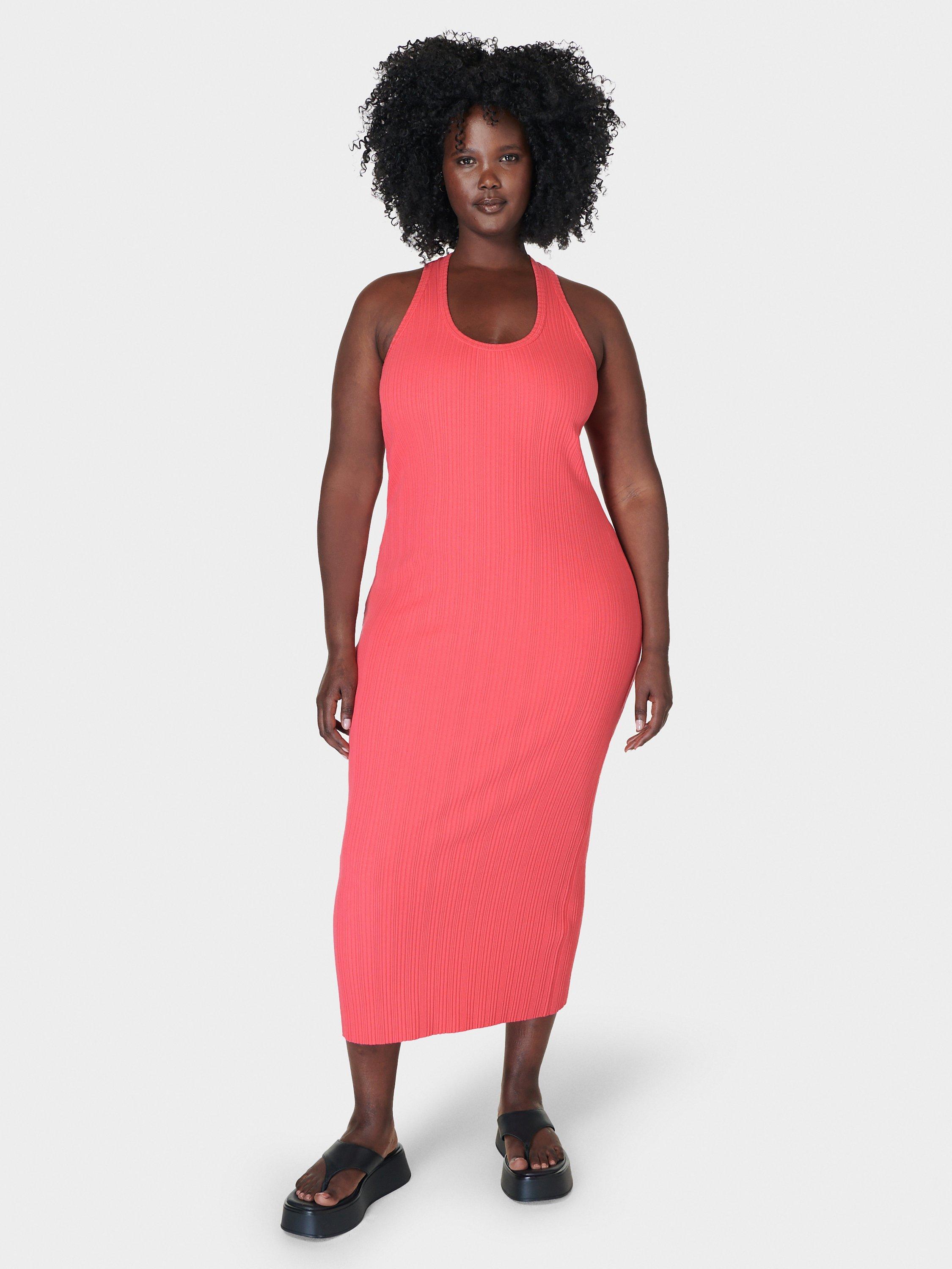 Sweaty Betty Resort Rib Tank Dress Coral Pink