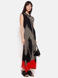 Jigsaw Ikat Jacquard Knit Maxi Dress, Black/Multi