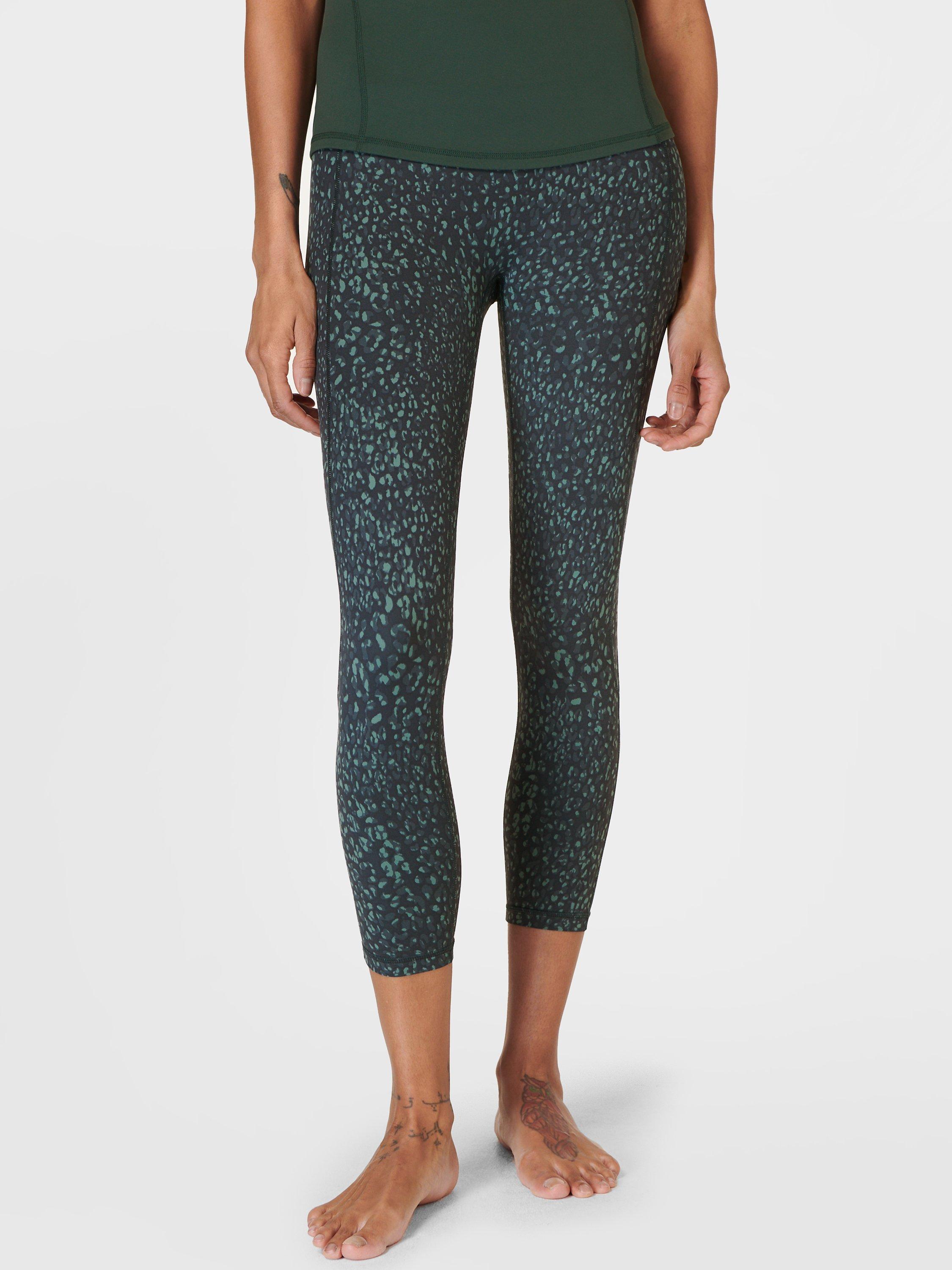 Sweaty Betty Super Soft Ultra-Lite 7/8 Yoga Leggings, Green Watercolour