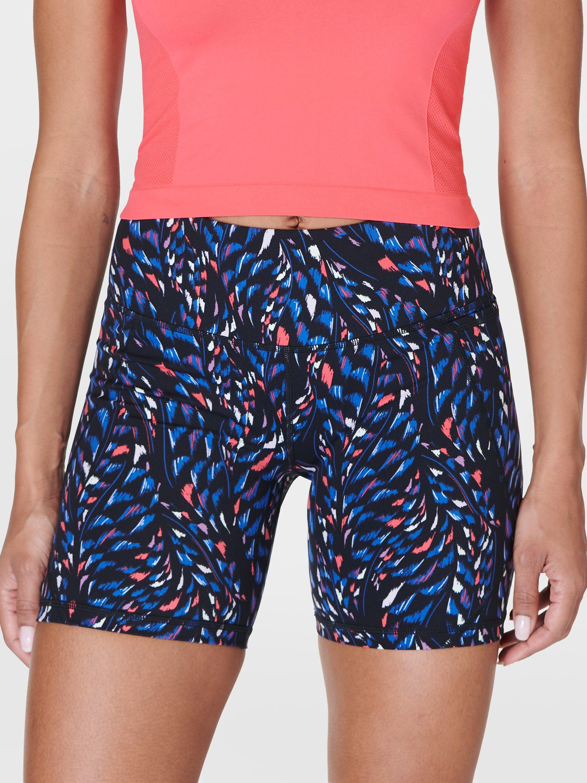 Sweaty Betty Power 6" Biker Shorts, Black/Coral