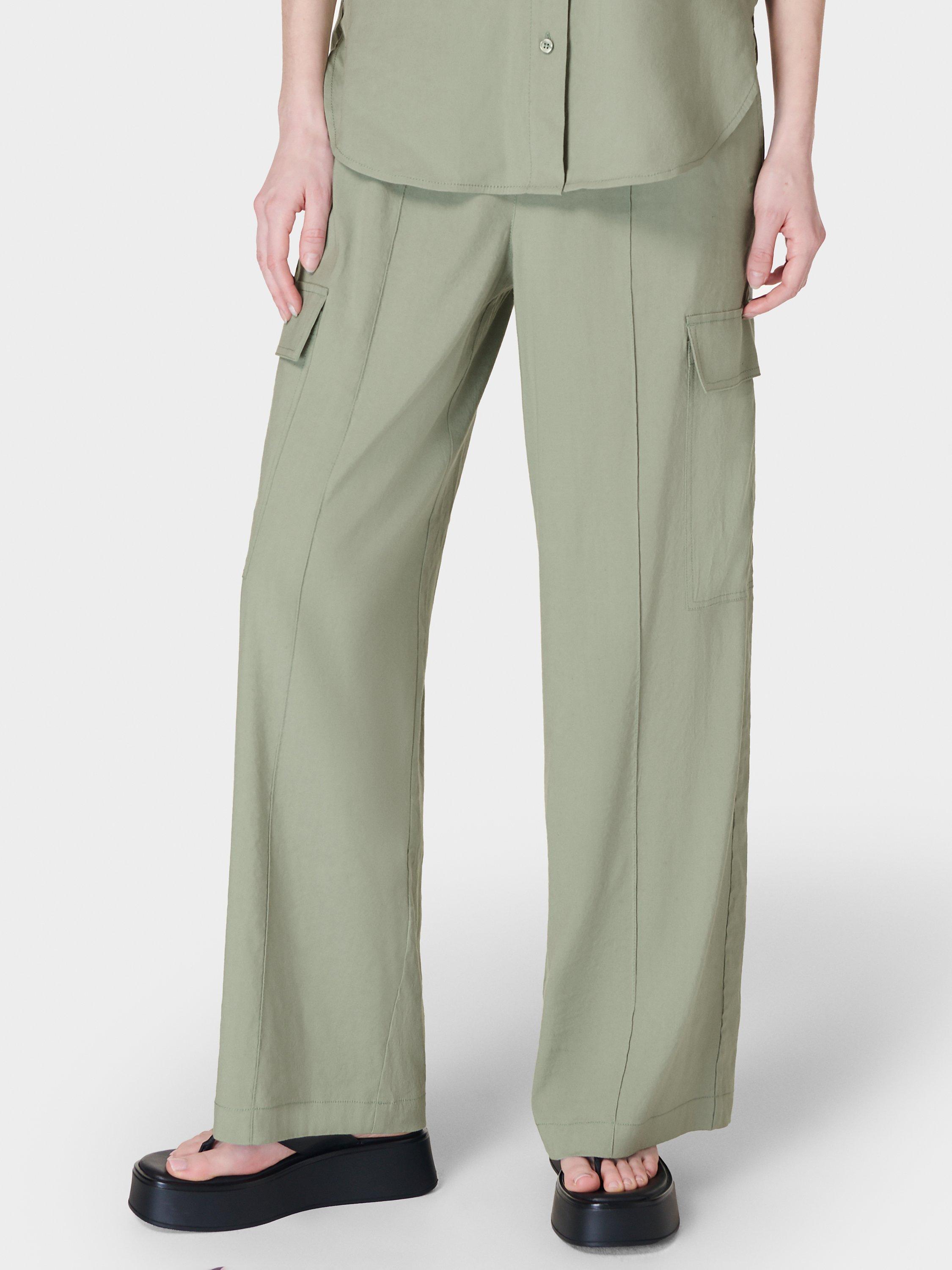 Women's stretch linen pants top