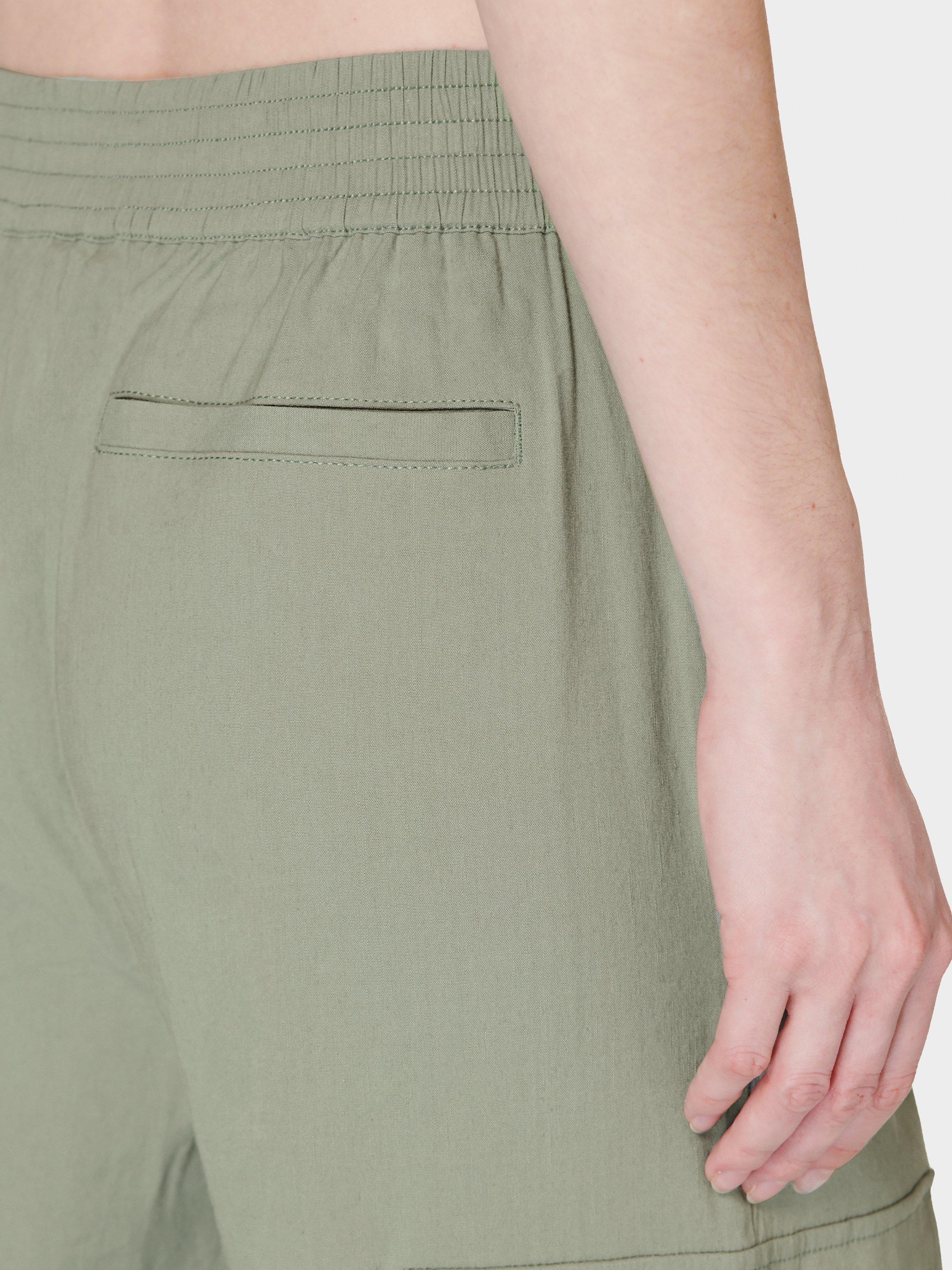 Product image 7 of 8, which shows Sweaty Betty Summer Stretch Linen Blend Trousers, Savannah Green, XS