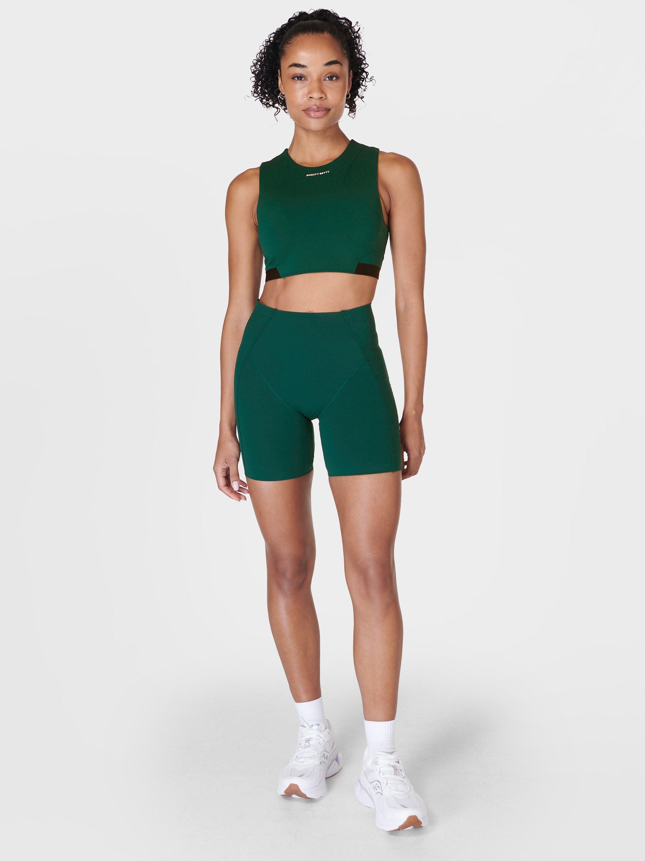 Sweaty Betty Power UltraSculpt High Waist Advantage Sport Shorts, Retro Green, XXS
