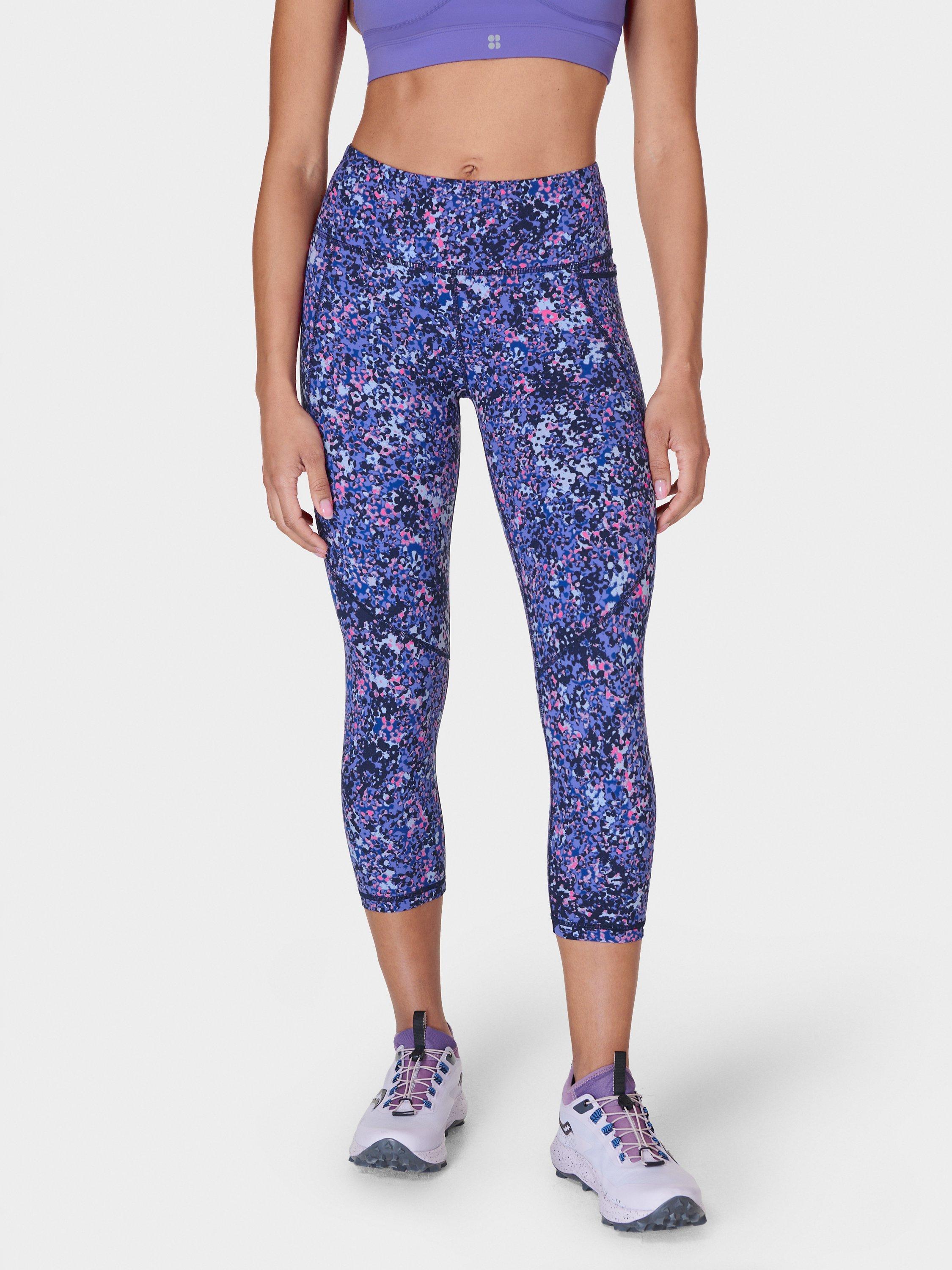 Sweaty Betty Power Cropped Workout Leggings, Blue Scattered 