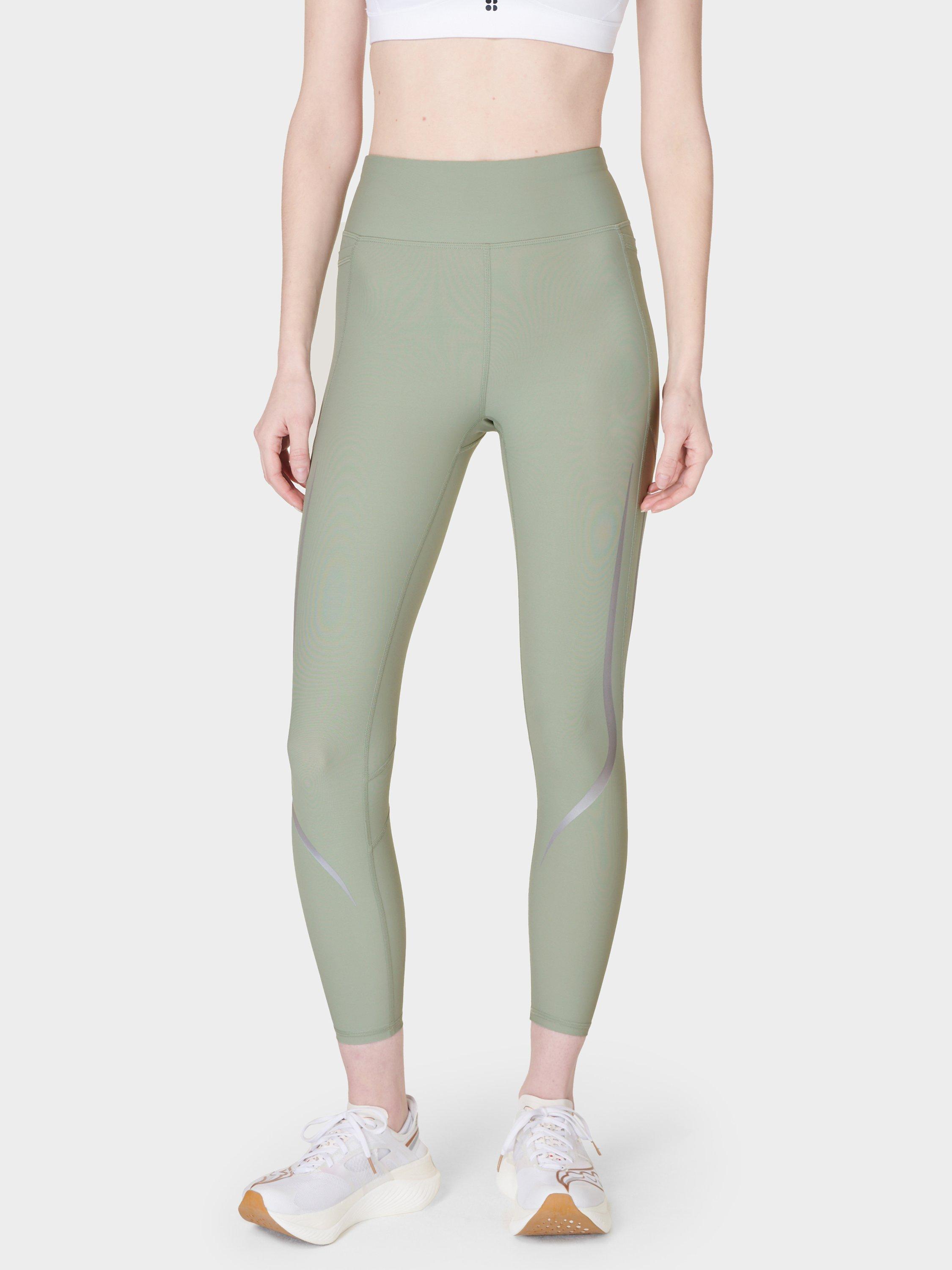 Sweaty Betty Zero Gravity 7 8 Illuminate Running Leggings Savannah Green