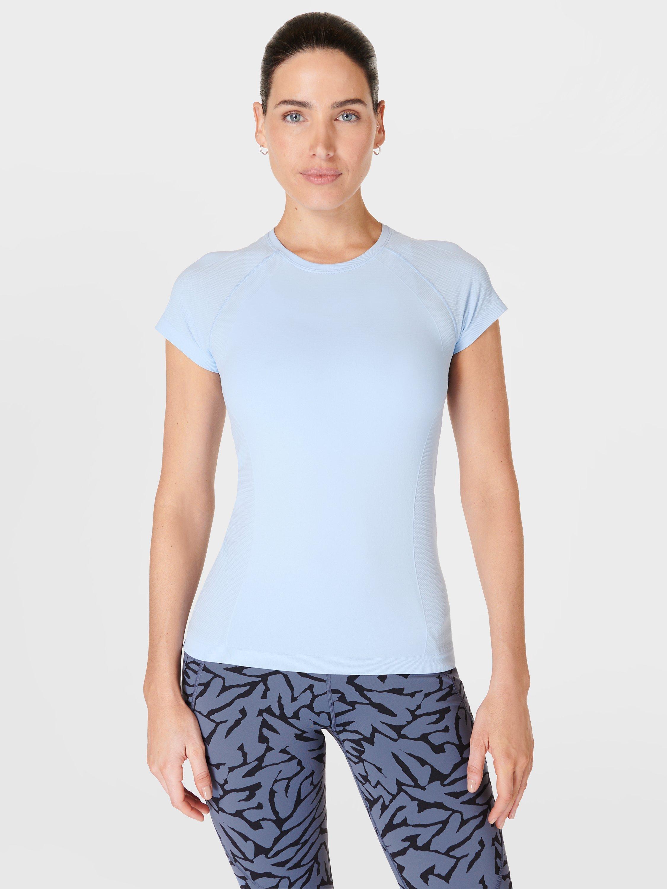 Sweaty Betty Athlete Seamless Top, Breeze Blue