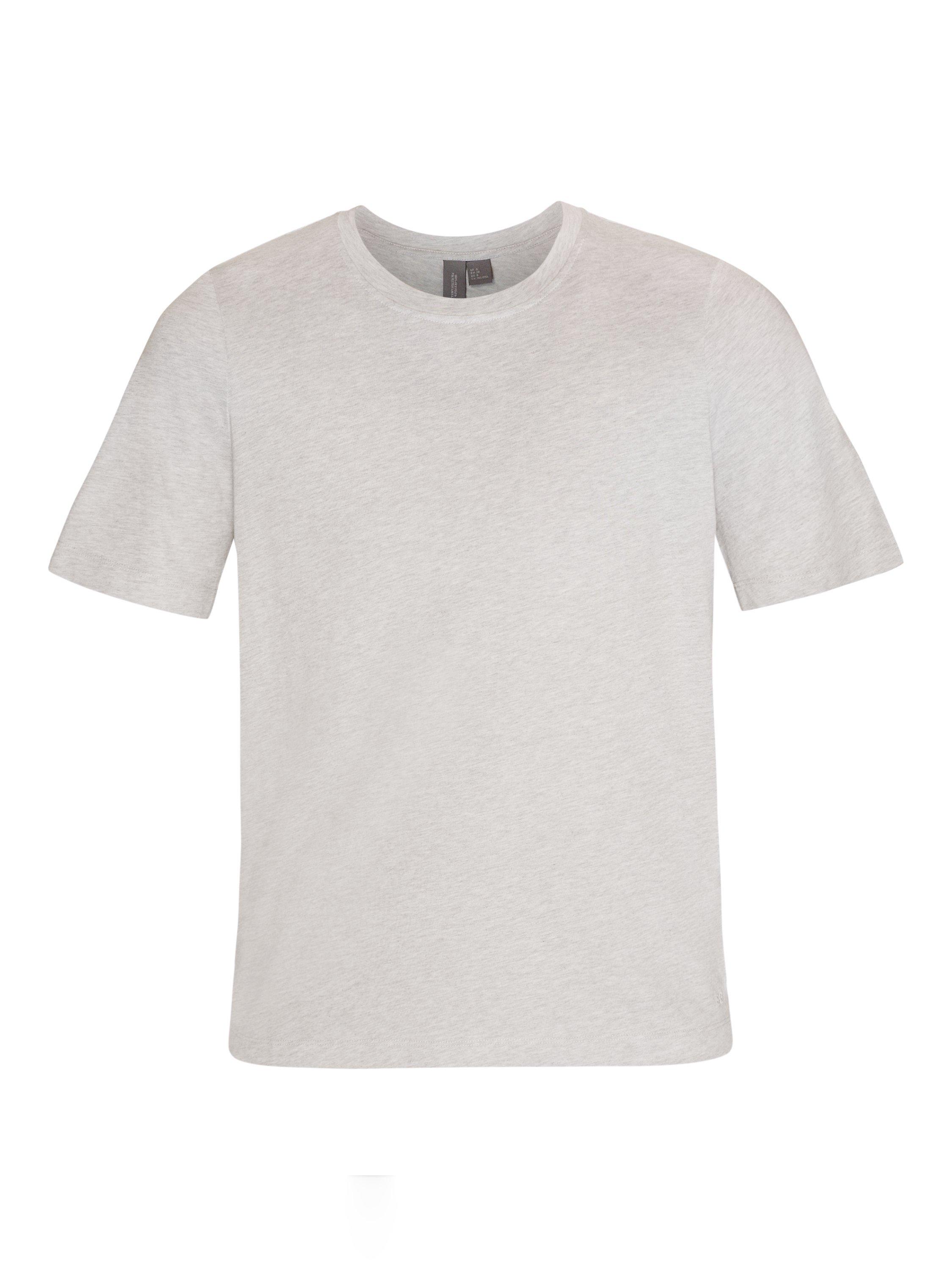 Product image 4 of 4, which shows Sweaty Betty Essential Organic Cotton Blend Crew Neck T-Shirt, Light Grey Marl, XXS