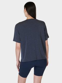 Sweaty Betty Soft Flow Studio T-Shirt - view 2, Navy Blue