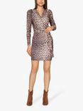 Sisters Point Glut Leopard Print Mini Dress, Brown