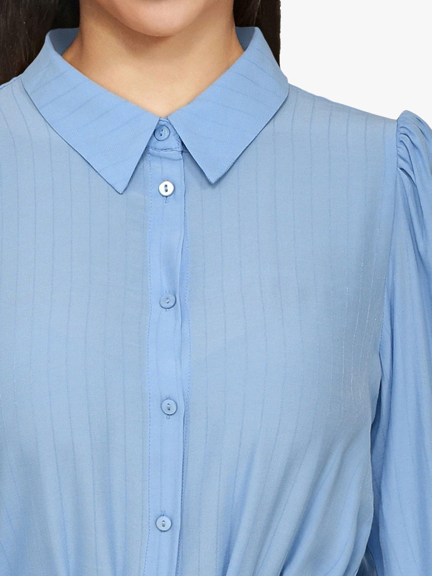 Product image 3 of 5, which shows Sisters Point Casual Look Shirt Dress, Sky Blue, XS