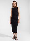 Hobbs Iliana Ruched Jersey Midi Dress, Navy