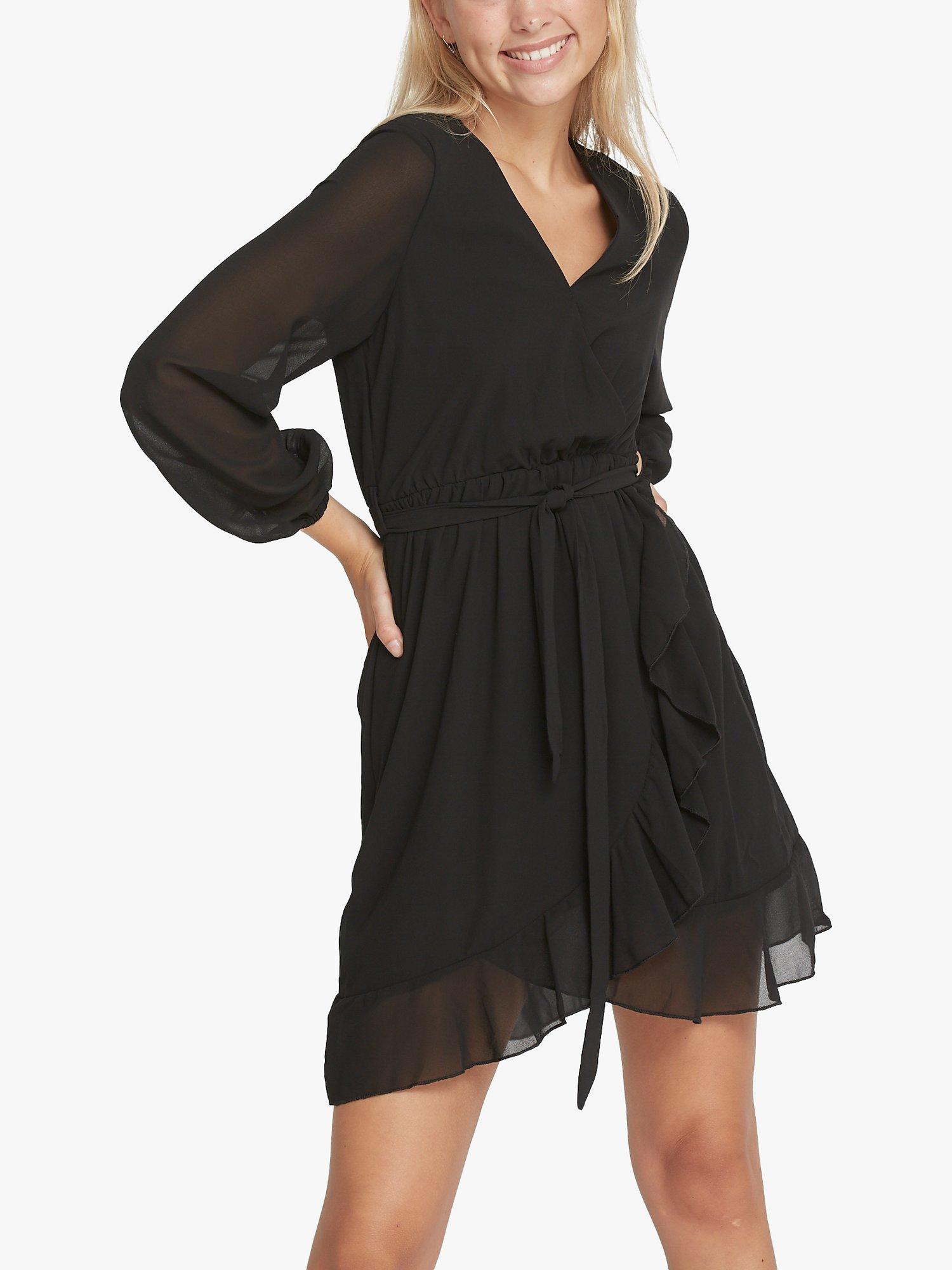 Product image 1 of 5, which shows Sisters Point New Greto Wrap Dress, Black, XS