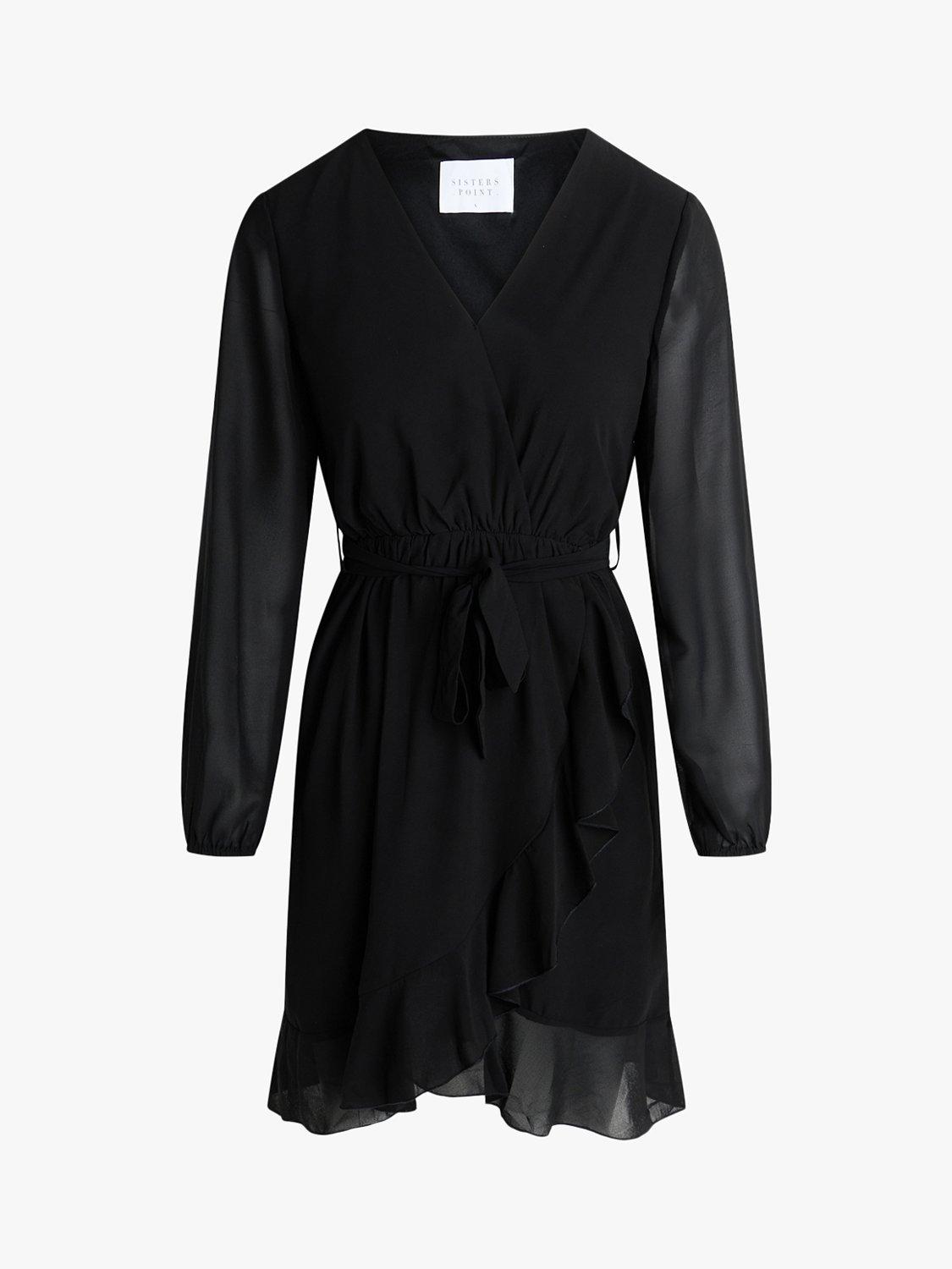 Product image 3 of 5, which shows Sisters Point New Greto Wrap Dress, Black, XS