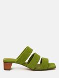 Jigsaw Henley Wooden Heel Suede Mules, Green