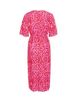 Saint Tropez Zazia Short Sleeve Button Maxi Dress - view 2, Fuchsia Pink Rawleo