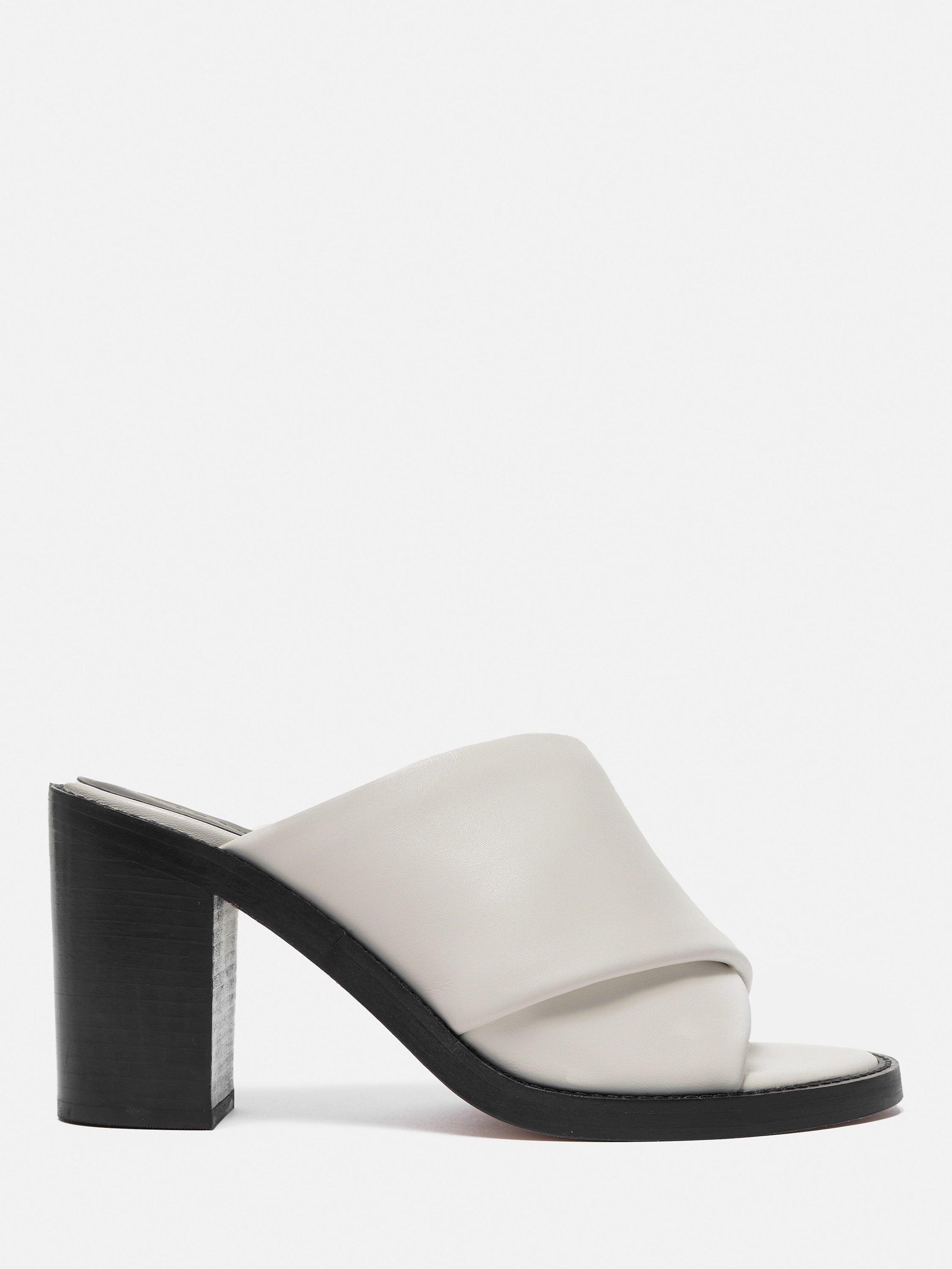 Jigsaw Duvile Padded Heel Leather Mules, White
