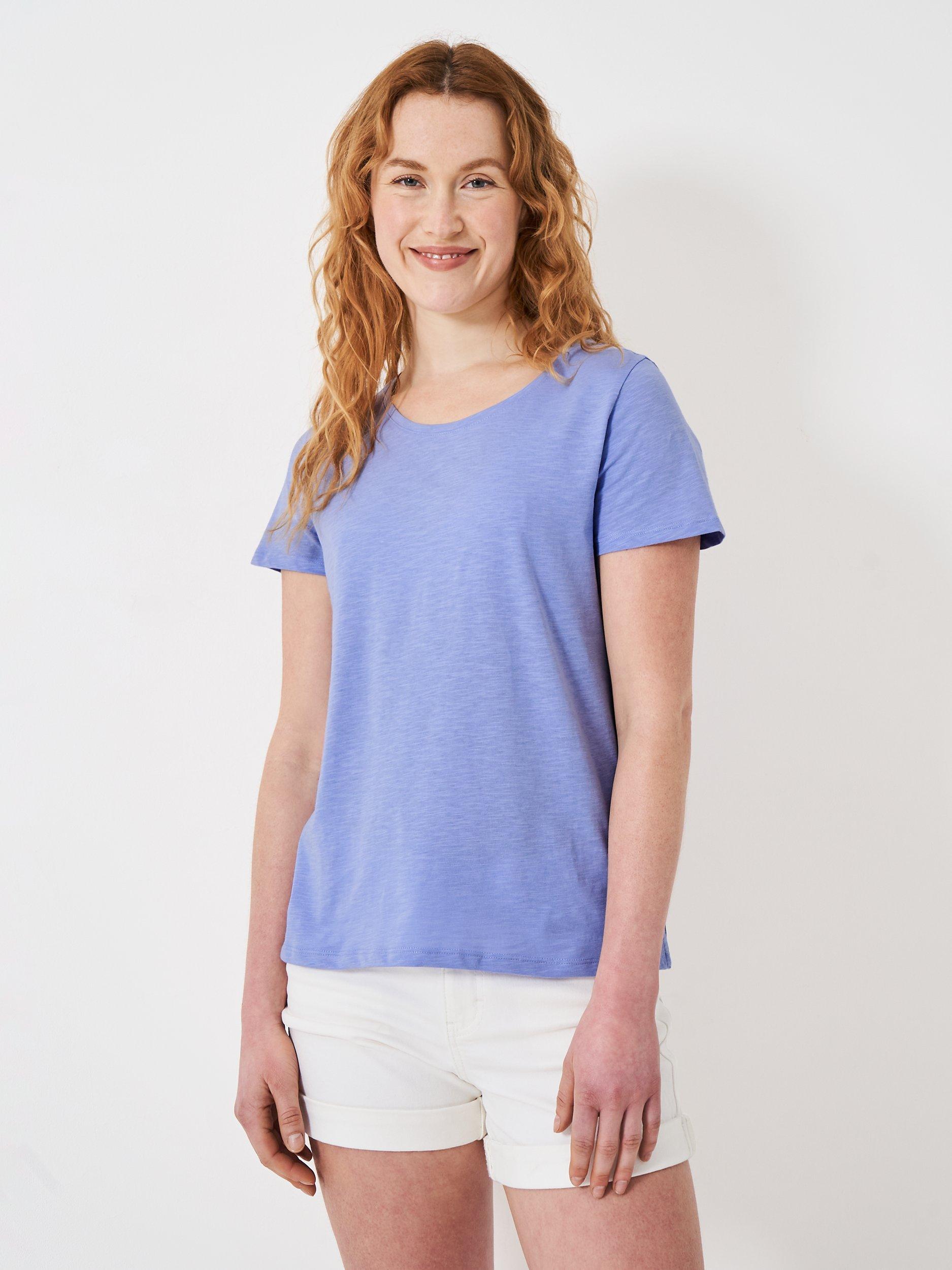 Crew Clothing Perfect Scoop Short Sleeve Slub T-Shirt, Lilac