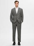 Selected Regular Fit Wool Blend Blazer, Grey
