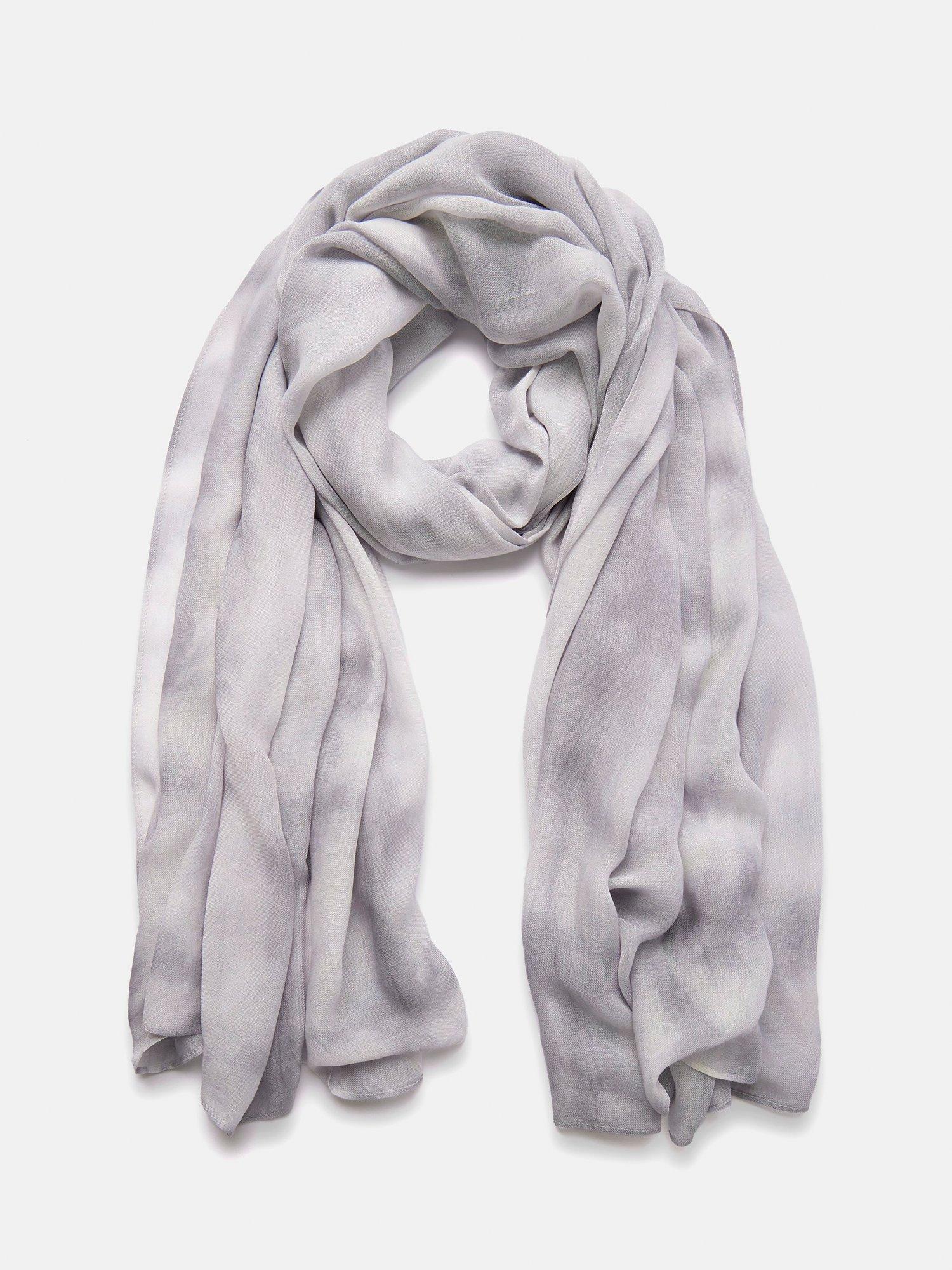 Mint Velvet Tie Dye Lightweight Scarf, Grey