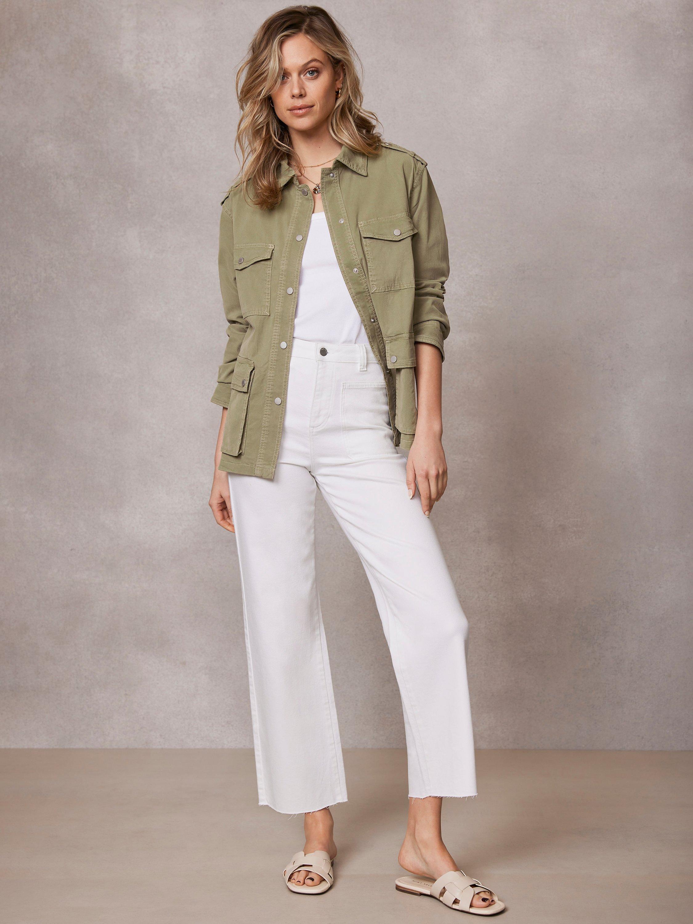 Mint velvet pale khaki utility jacket hotsell