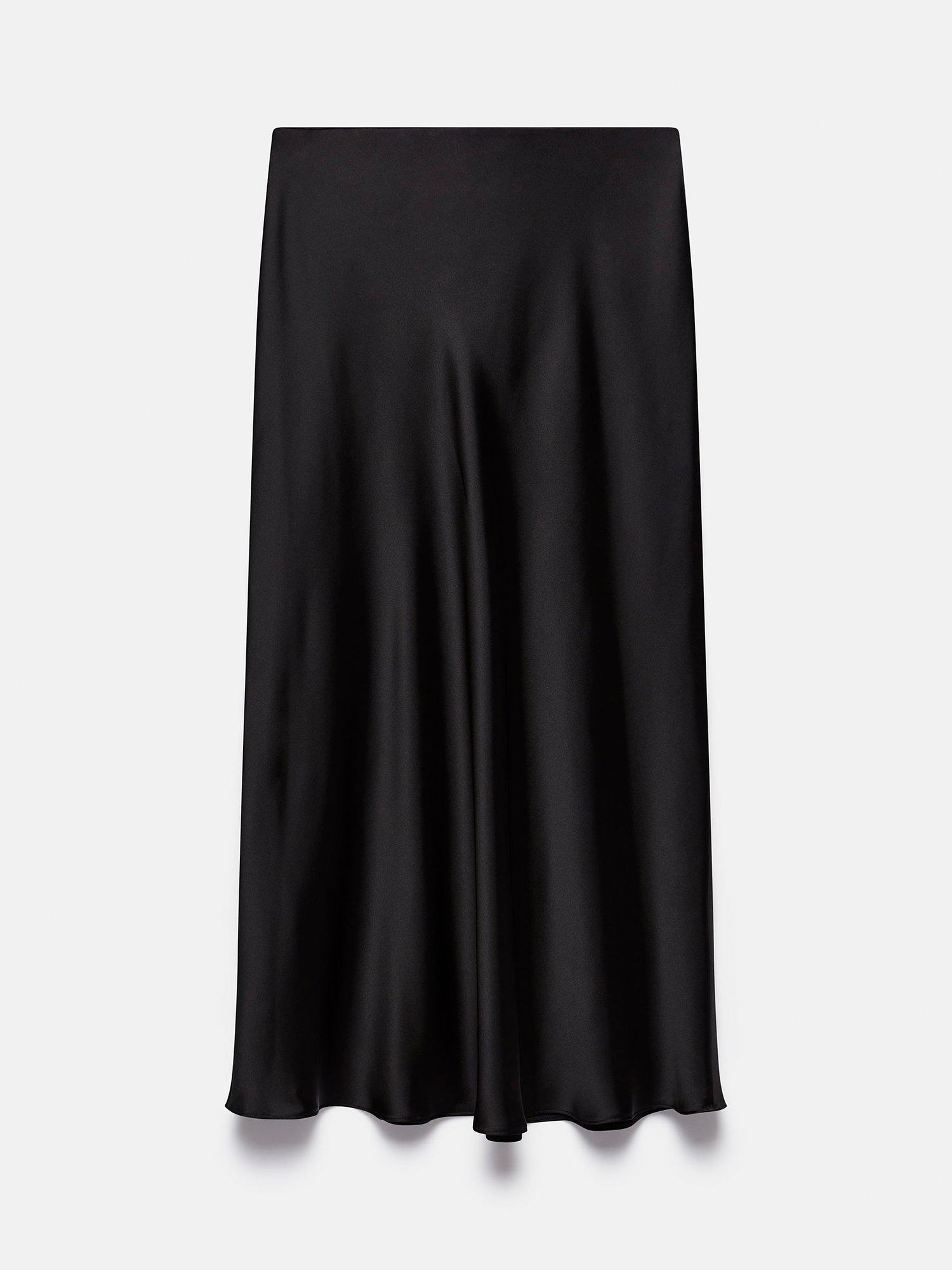 Mint velvet black satin skirt hotsell