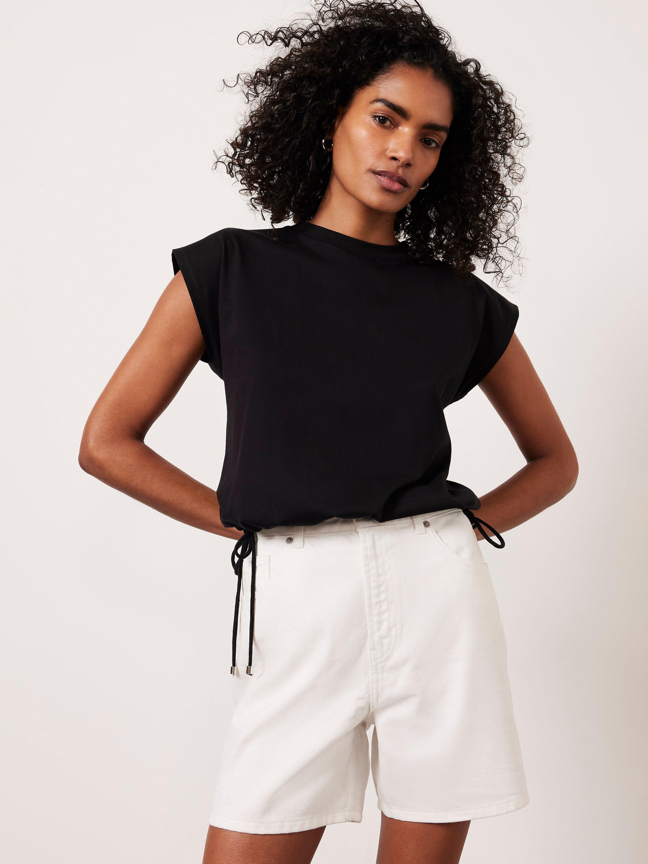 Mint Velvet Utility Cotton T-Shirt, Black