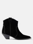 Mint Velvet Suede Stitch Ankle Boots, Black