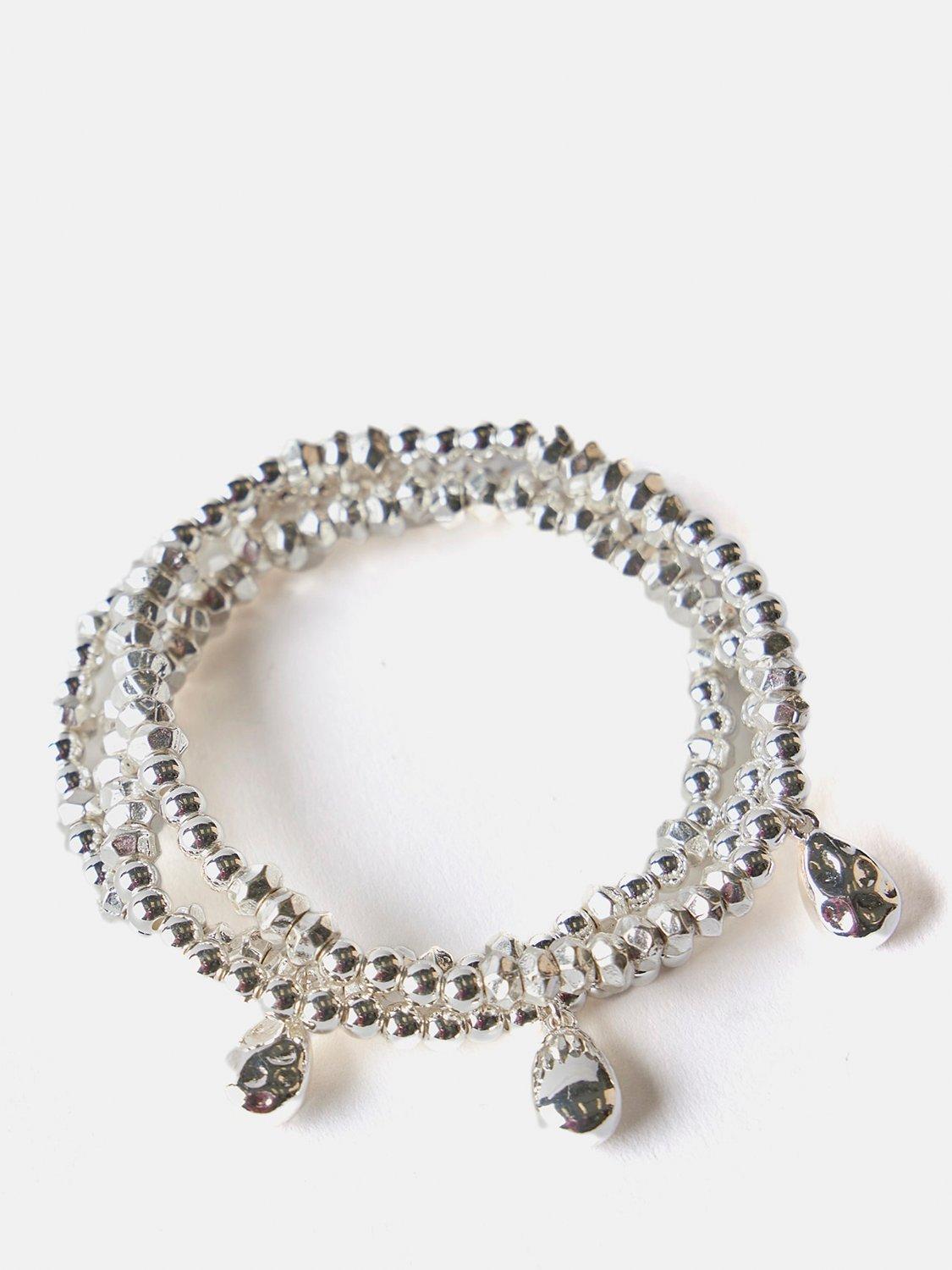Product image 1 of 4, which shows Mint Velvet Friendship Bracelet Set, Silver