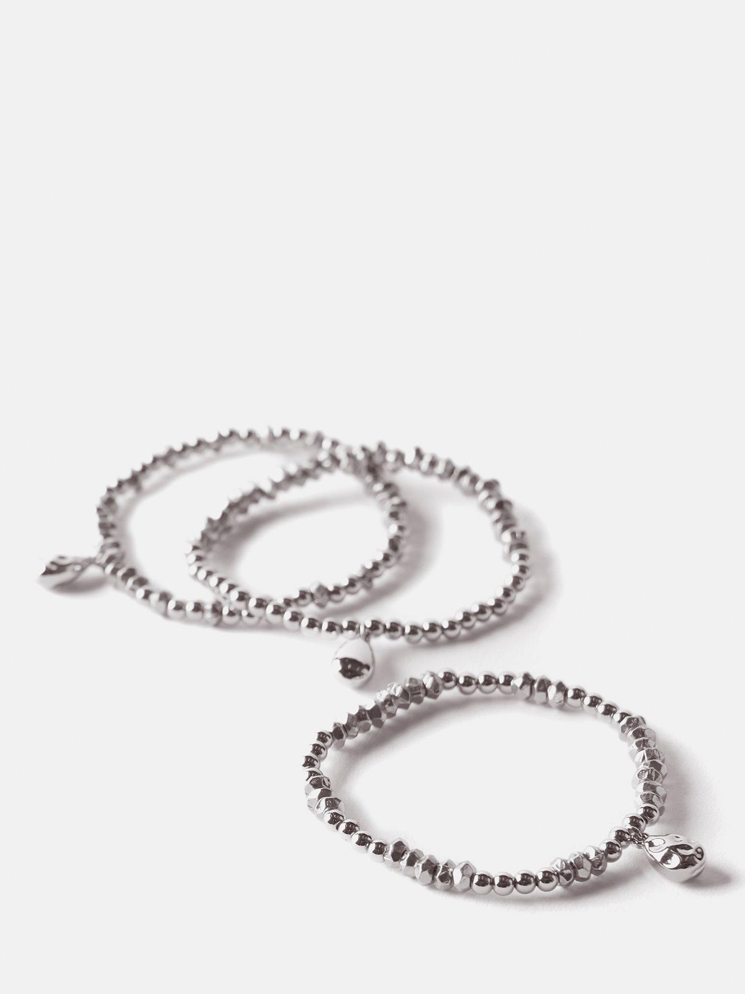 Product image 3 of 4, which shows Mint Velvet Friendship Bracelet Set, Silver