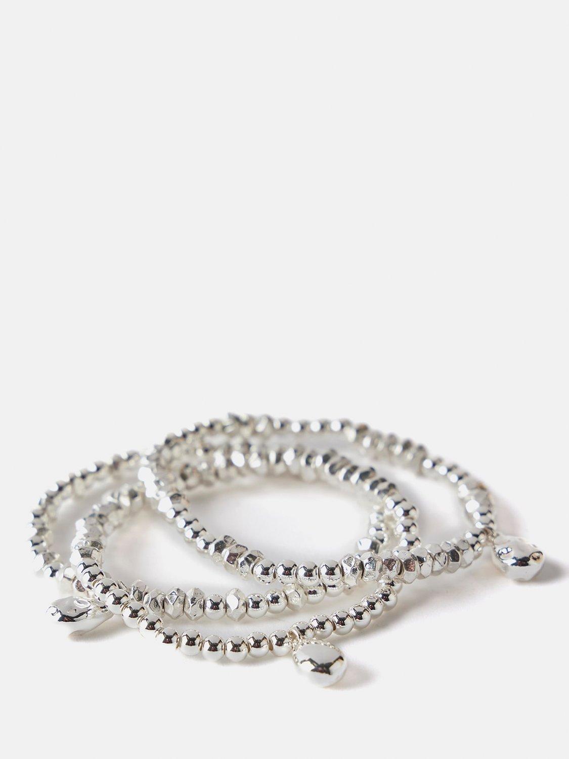 Product image 4 of 4, which shows Mint Velvet Friendship Bracelet Set, Silver