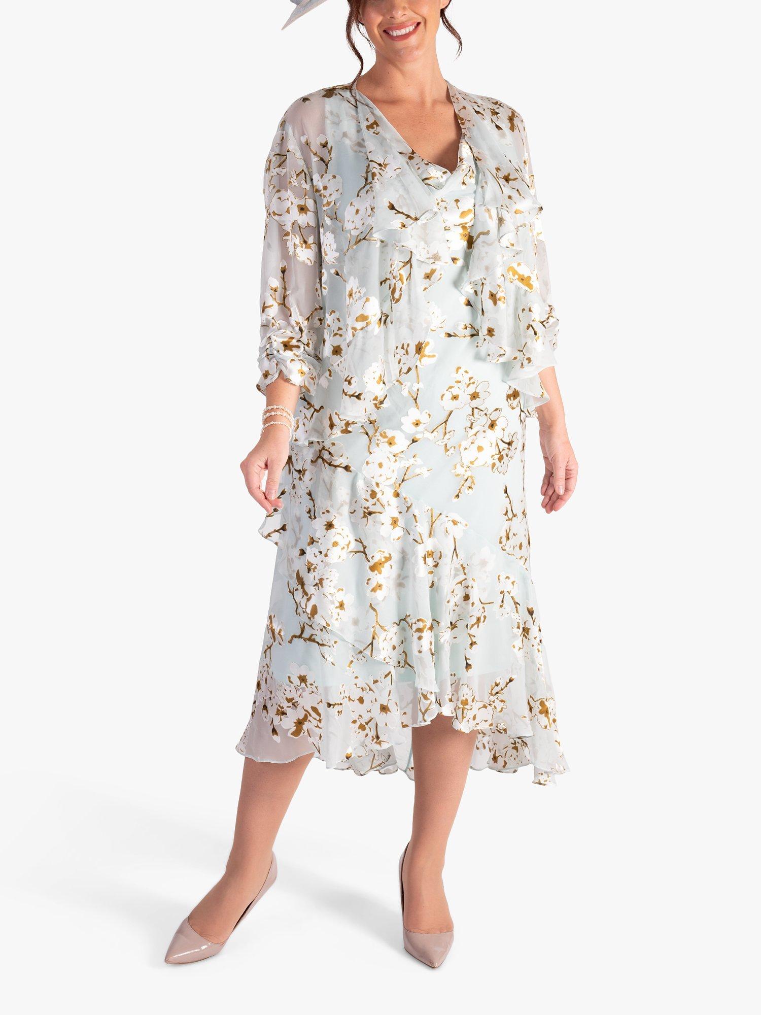 Product image 6 of 7, which shows chesca Satin Burnout Sleeveless Midi Dress, Aqua, 14