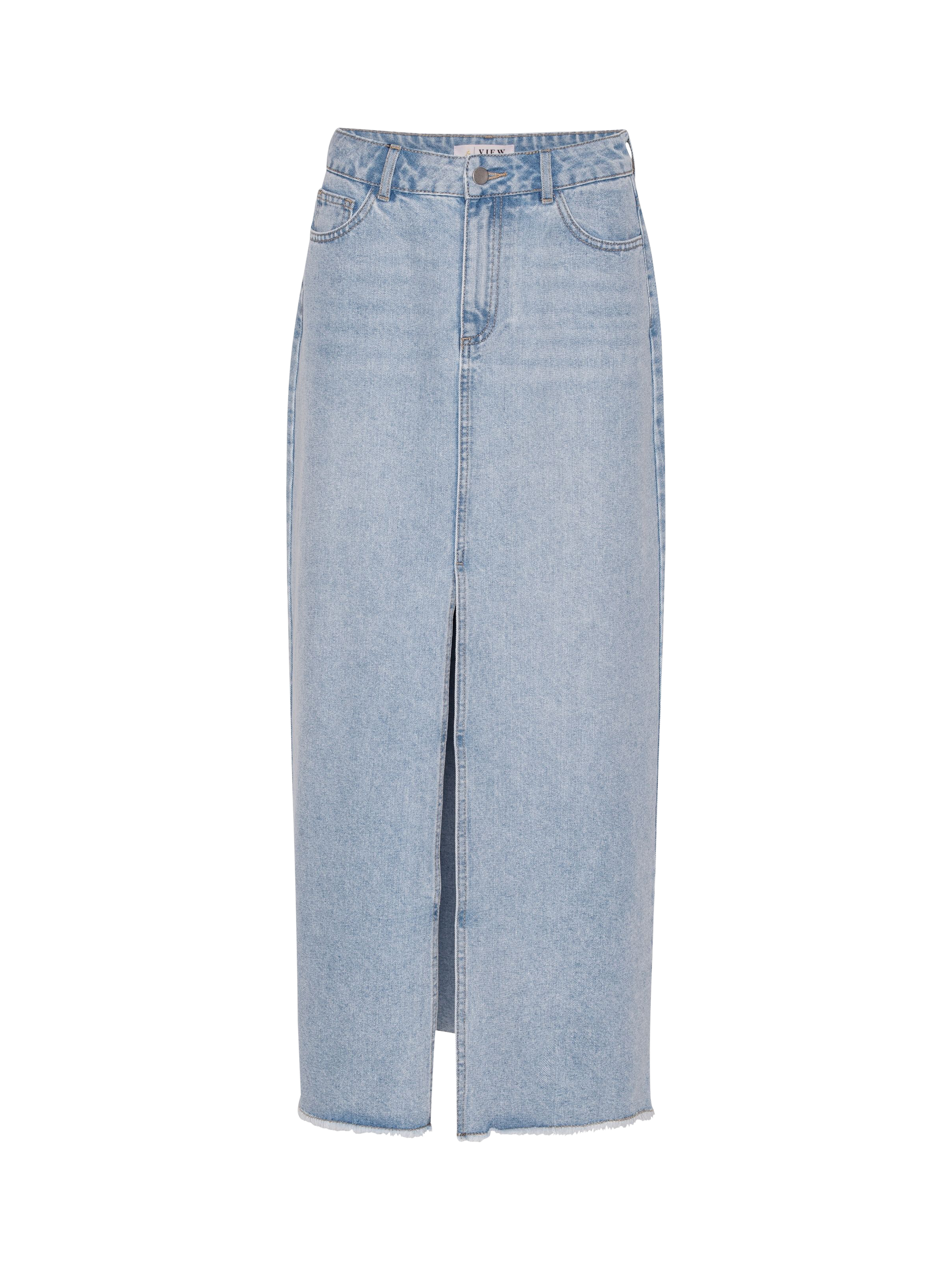 Product image 3 of 4, which shows A-VIEW Sean Denim Maxi Skirt, Light Denim Blue, 8
