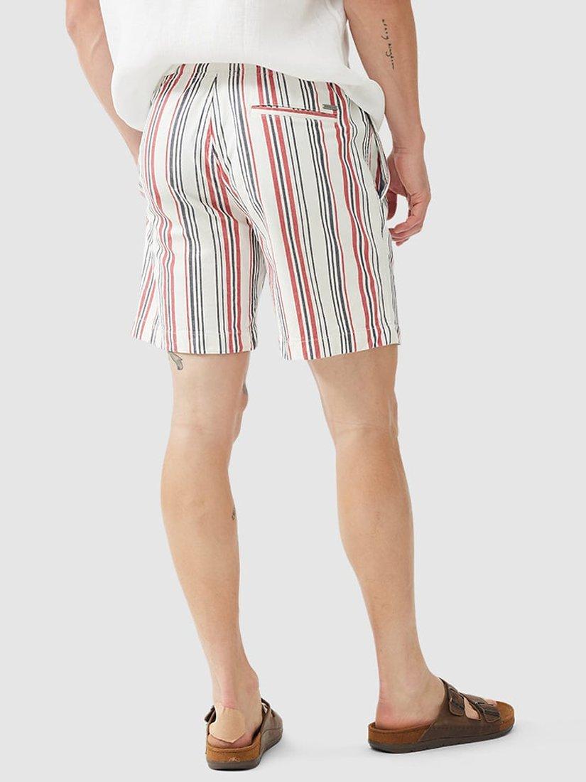 Product image 3 of 3, which shows Rodd & Gunn Wellpark Avenue Cotton Stripe  7" Resort Shorts, Garnet, XXS
