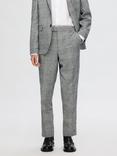 Selected Slim Fit Linen Trousers, Flint Gray