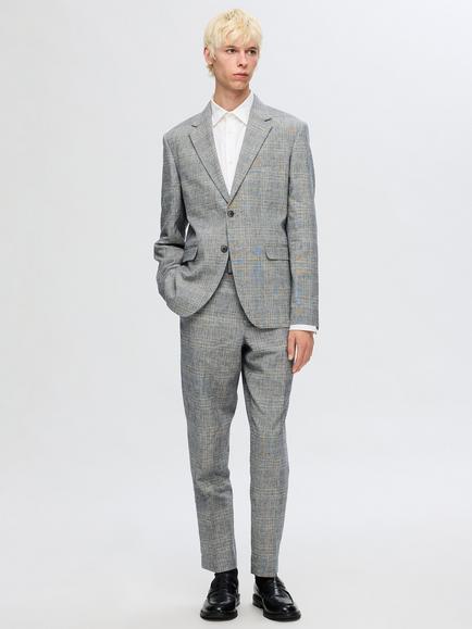 Selected Linen Check Blazer, Flint Gray - view 2, Flint Gray