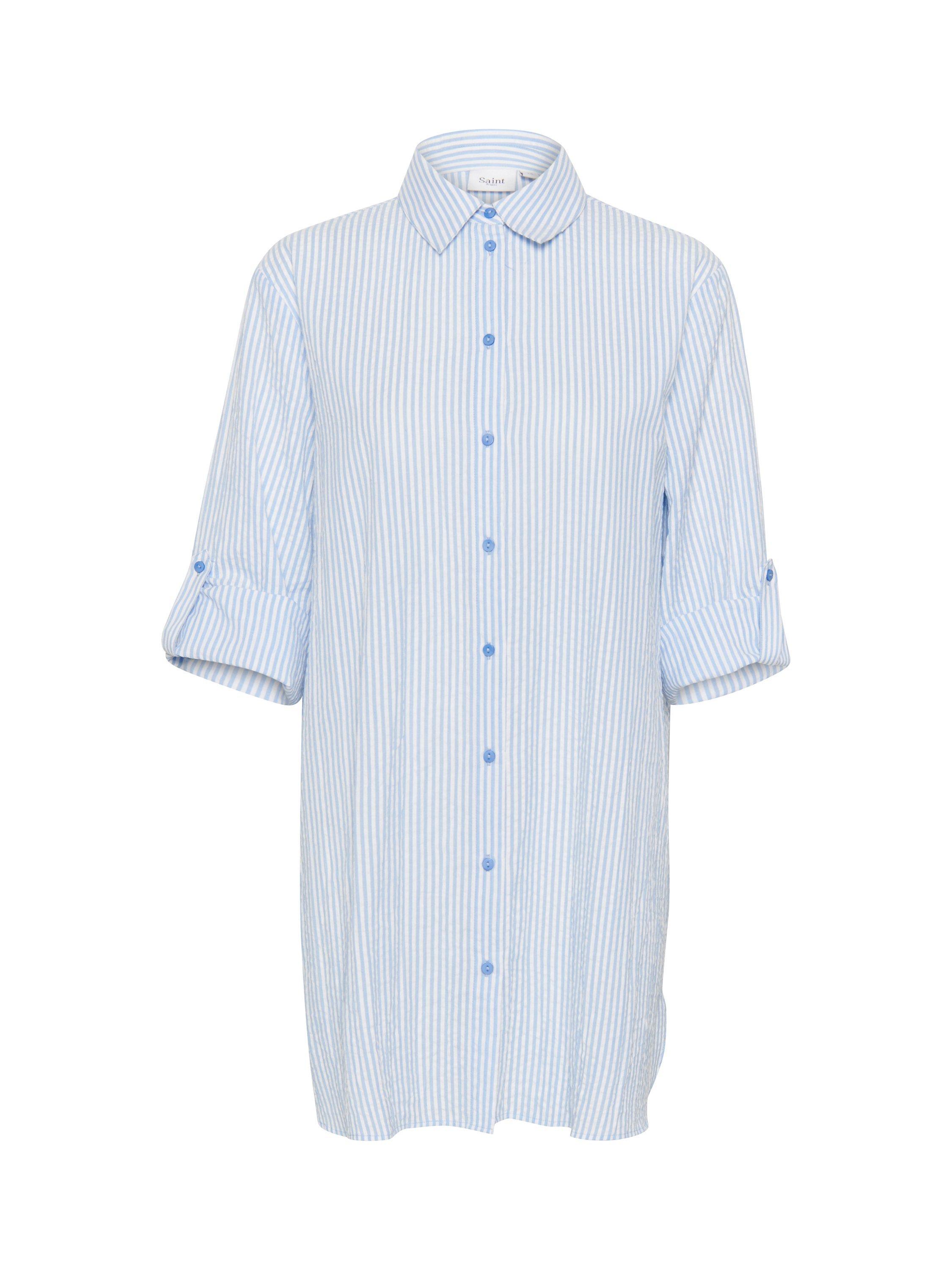 Product image 4 of 5, which shows Saint Tropez Ziba Long Sleeve Button Tunic, Dutch Canal, XL