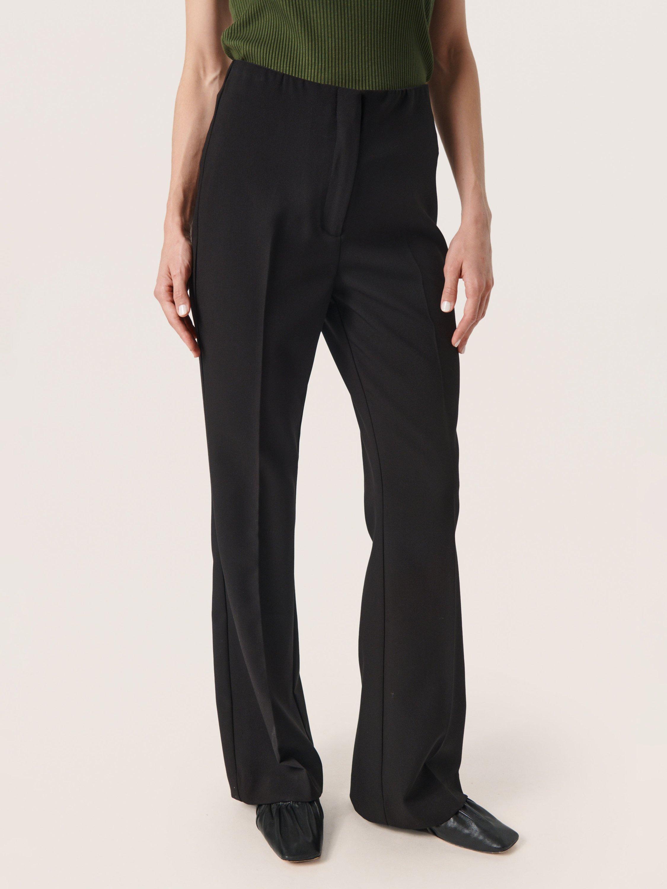 Product image 1 of 6, which shows Soaked In Luxury Corinne High Waisted Wide Legs Trousers, Black, XS