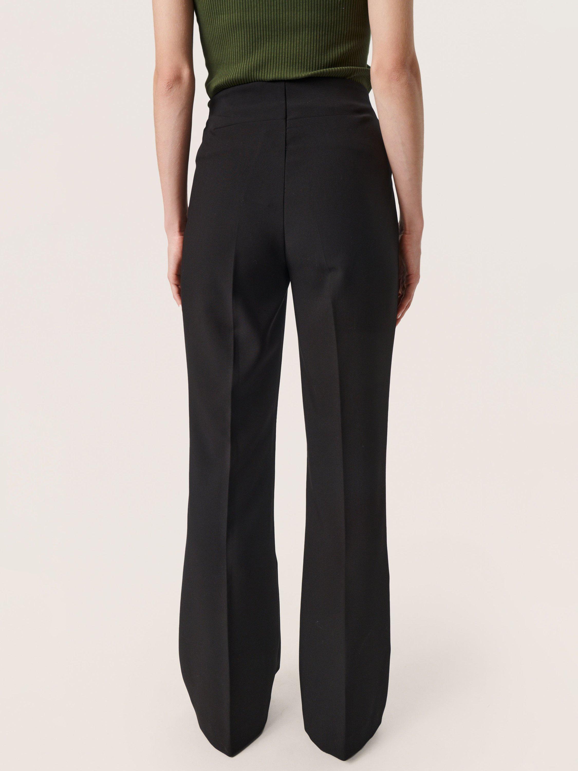 Product image 2 of 6, which shows Soaked In Luxury Corinne High Waisted Wide Legs Trousers, Black, XS