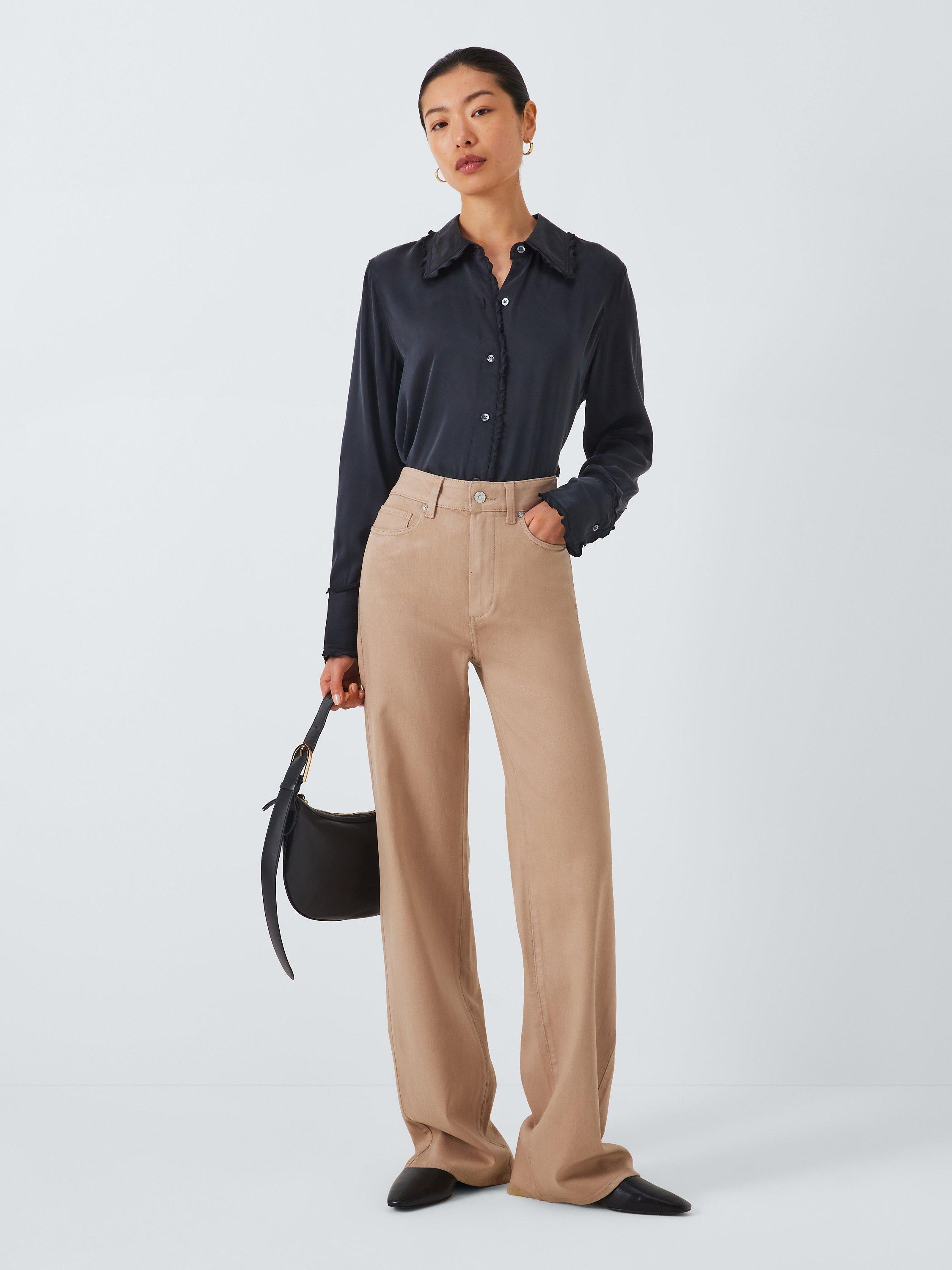 Product image 3 of 6, which shows PAIGE Sasha High Rise Wide Leg Jeans, French Latte, 24