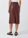 PAIGE Siren Faux Leather Midi Skirt, Rum Raisin