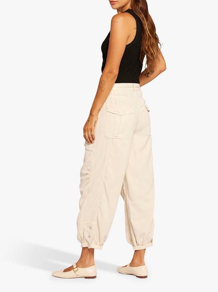 Current/Elliott The Upright Loose Cargo Trousers, Biscuit - view 2, Biscuit