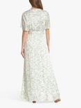 Sisters Point Floral Print Maxi Wrap Dress, Light Green/White