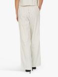 Sisters Point Ella Loose Fitted Striped Trousers, Cream/Navy