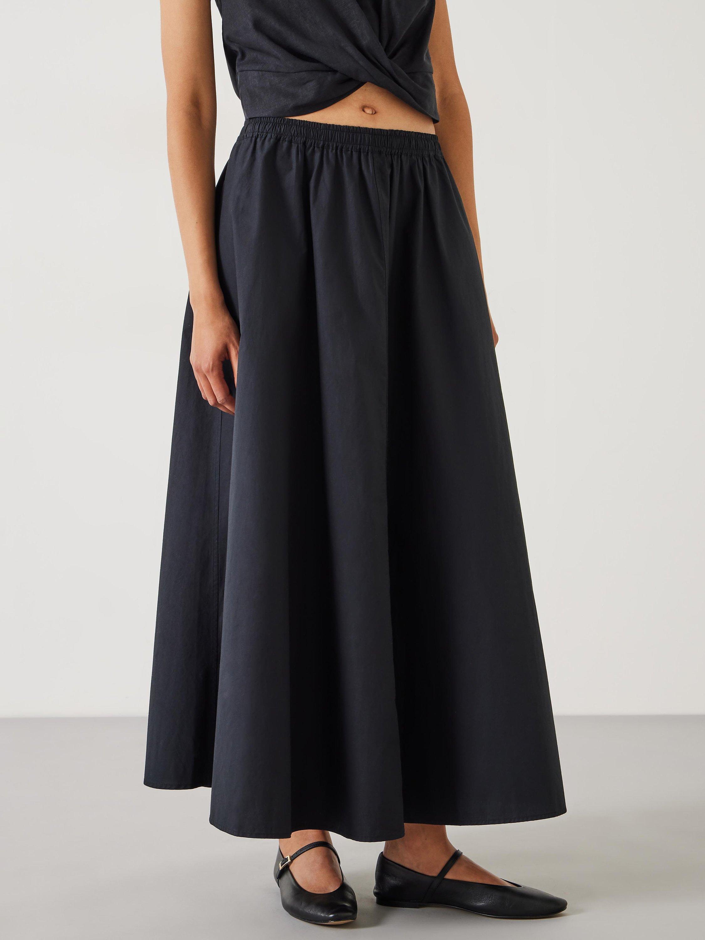 HUSH Ishani Maxi Poplin Skirt Black