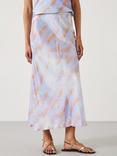 HUSH Indra Satin Maxi Skirt, Tie Dye Pastel