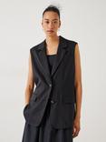 HUSH Lana Linen Blend Waistcoat, Black