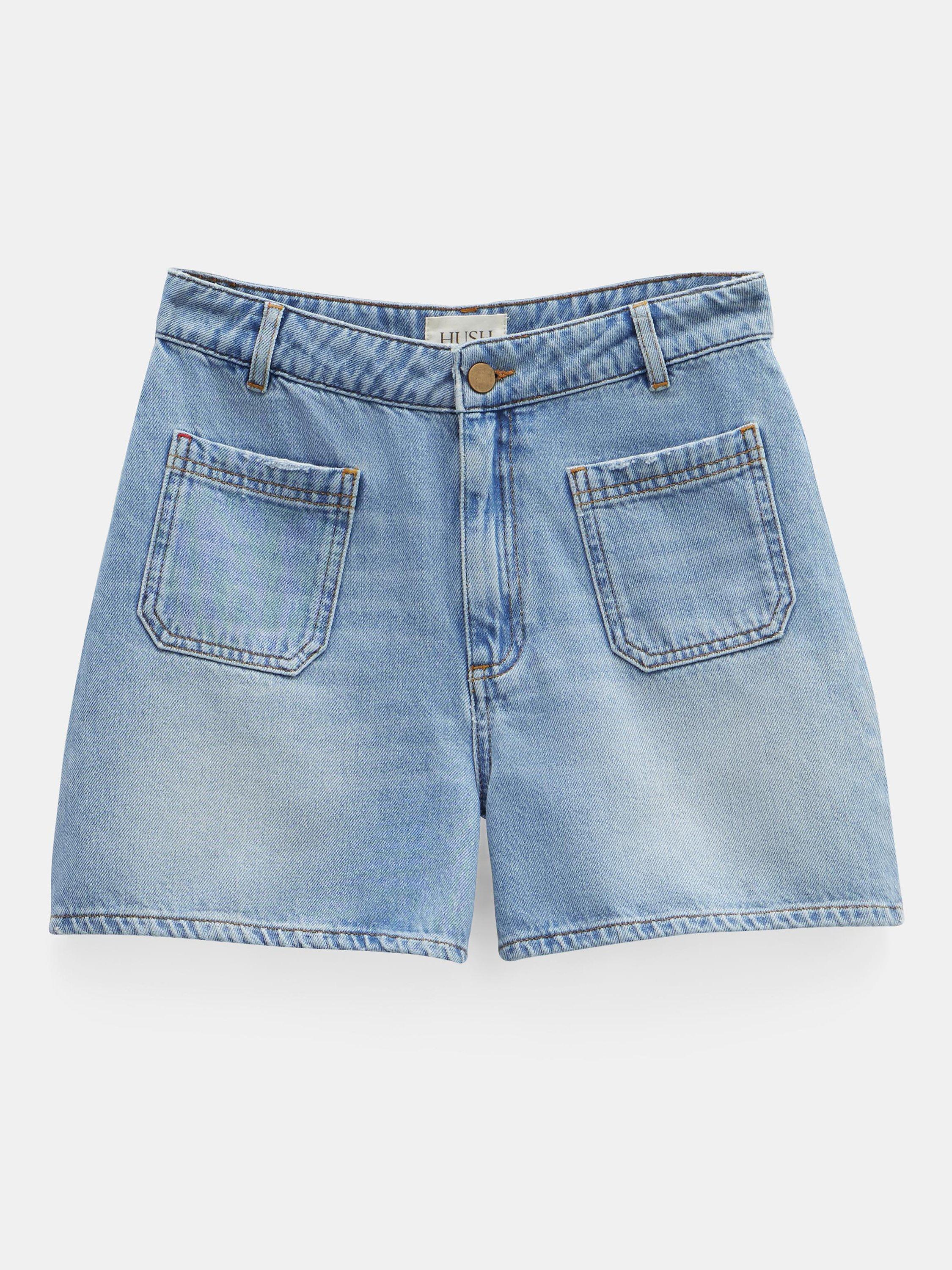 HUSH Rowan Denim Shorts, Mid Authentic Wash, 10