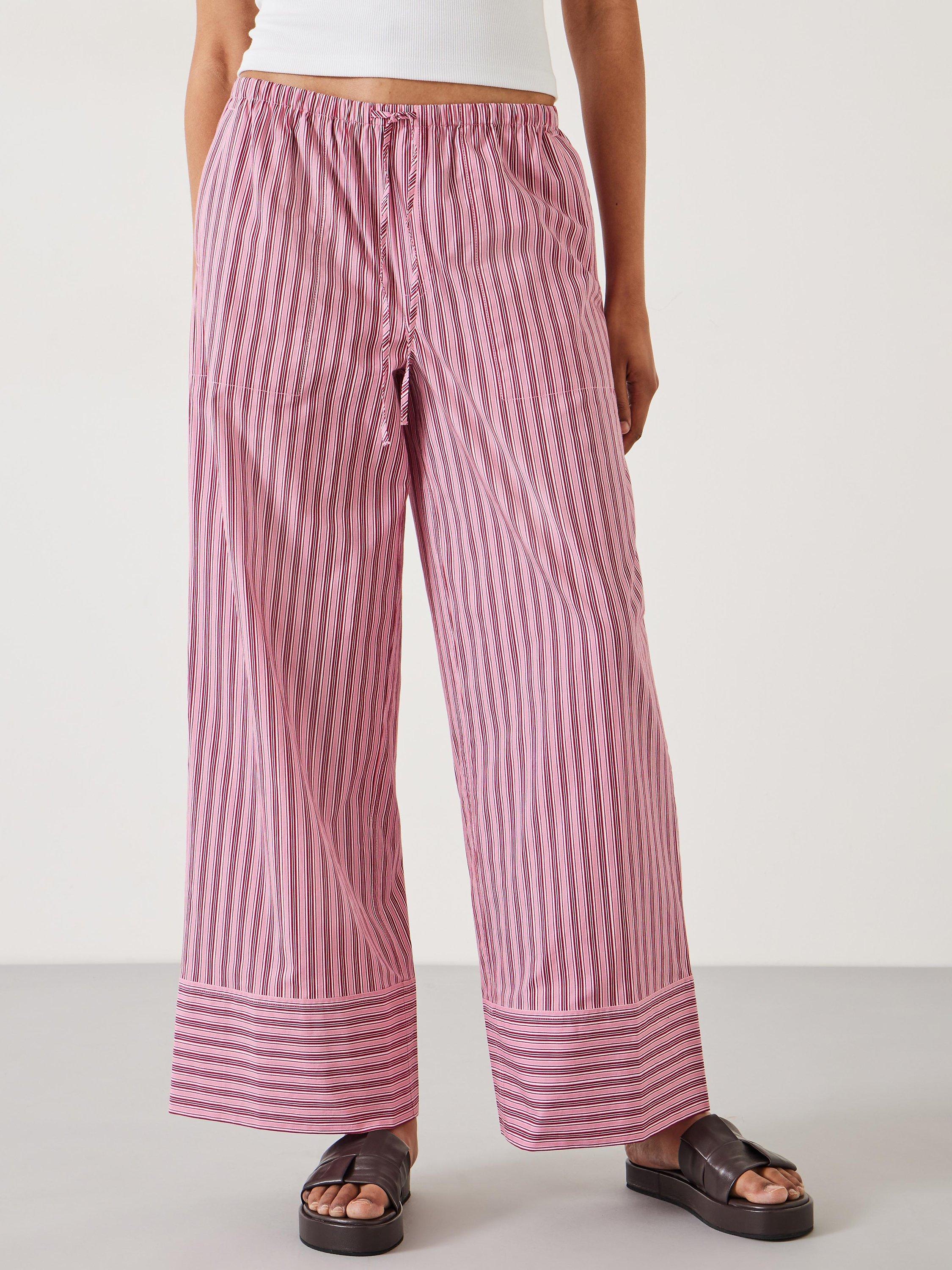 Striped pink pants deals