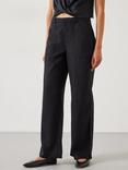 HUSH Raye Linen Blend Straight Leg Trousers, White